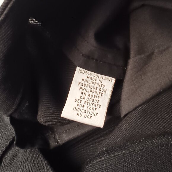 100% Wool Calvin Klein Trouser Pants Size 14 Lightweight High Rise Black Color - Picture 6 of 10